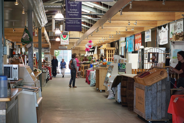 Interior of Saskatoon farmers market warehouse